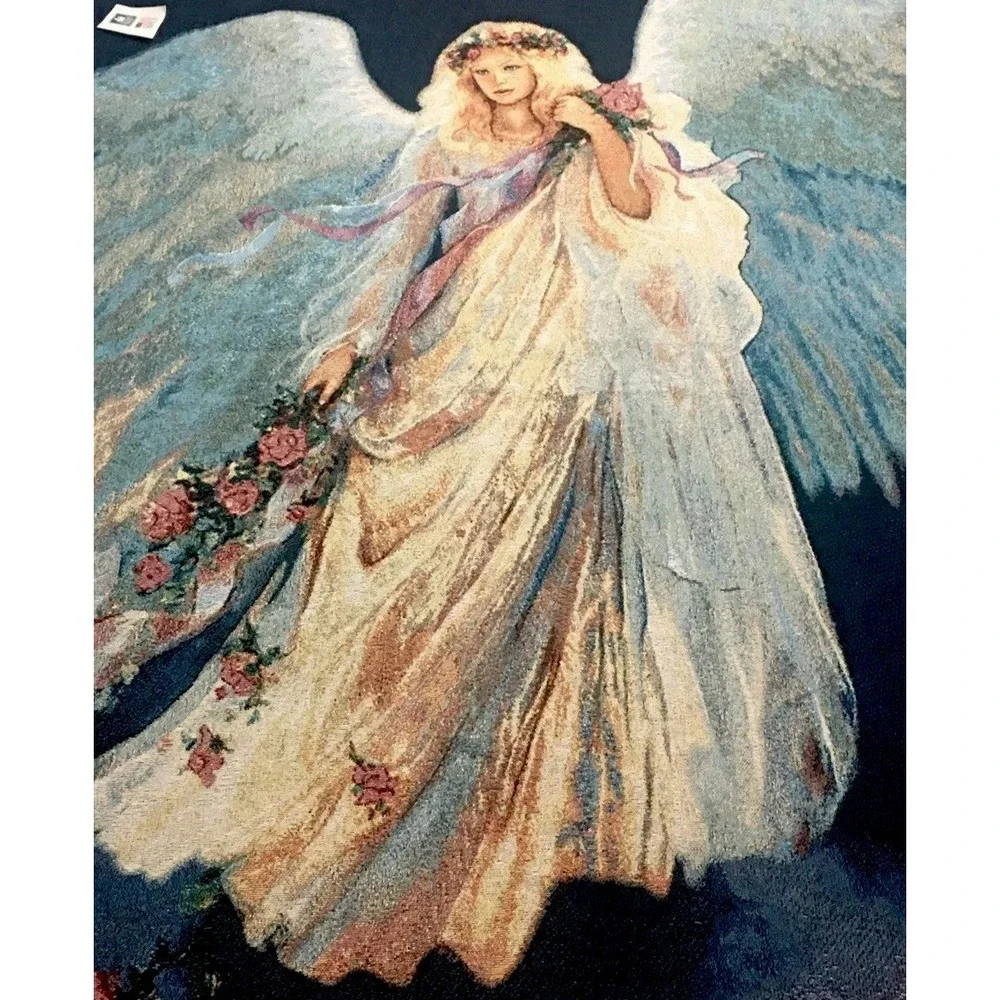 Vintage Large Throw Blanket Messenger Of Love By Mary St Clair NWT 51